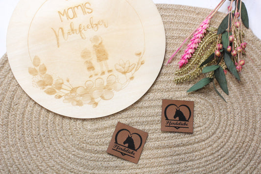 Lederlabel "Pferdeliebe" 4 x 4 cm cm