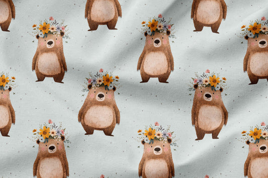 French Terry Eigenproduktion „Blumenbär"