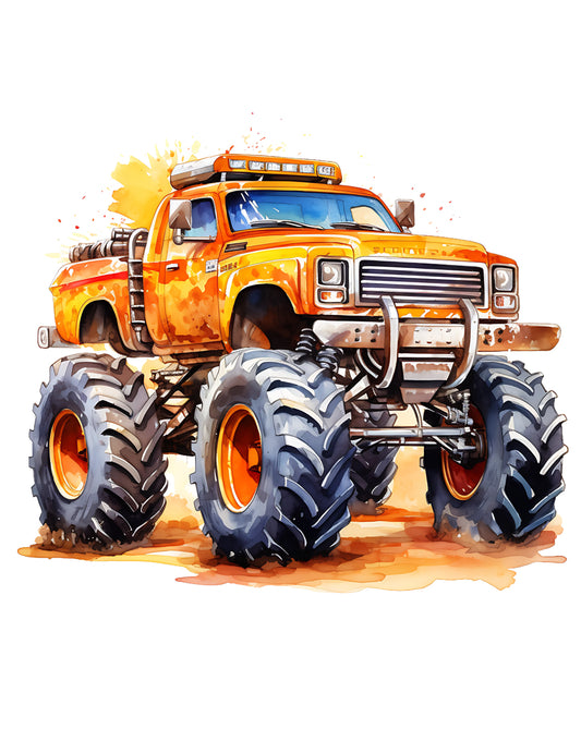 Bügelbild „Monster Truck Gelb“