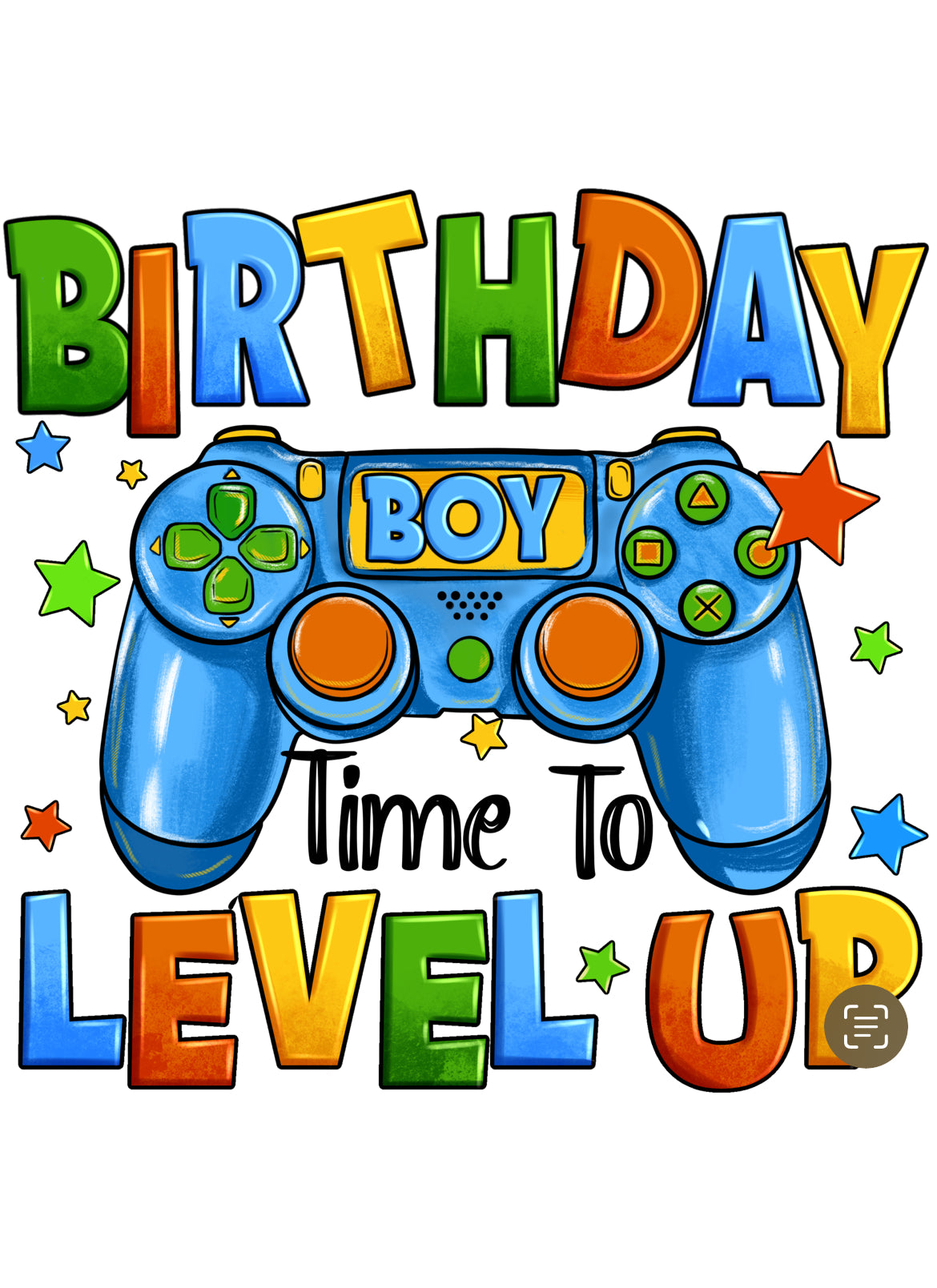 Bügelbild „Birthday Level up“