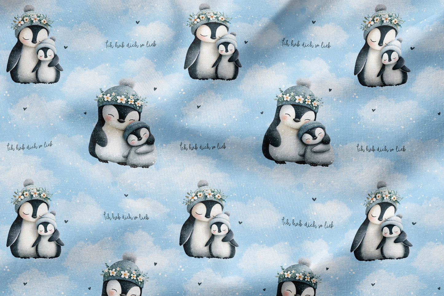 25 cm French Terry Eigenproduktion "Pinguin Liebe“