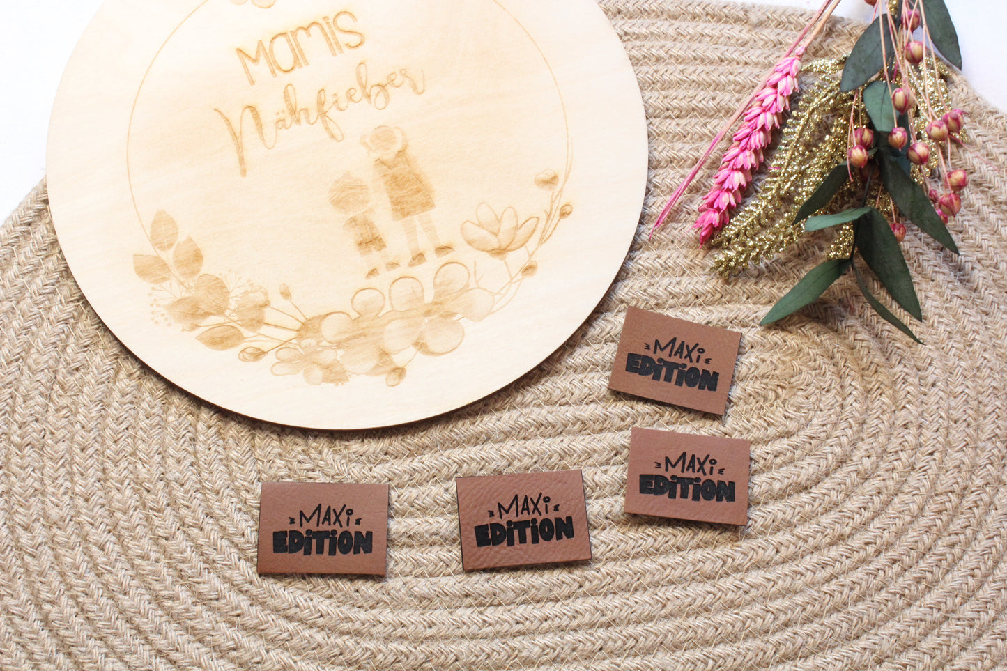 Lederlabel „Maxi Edition" 3 x 4 cm