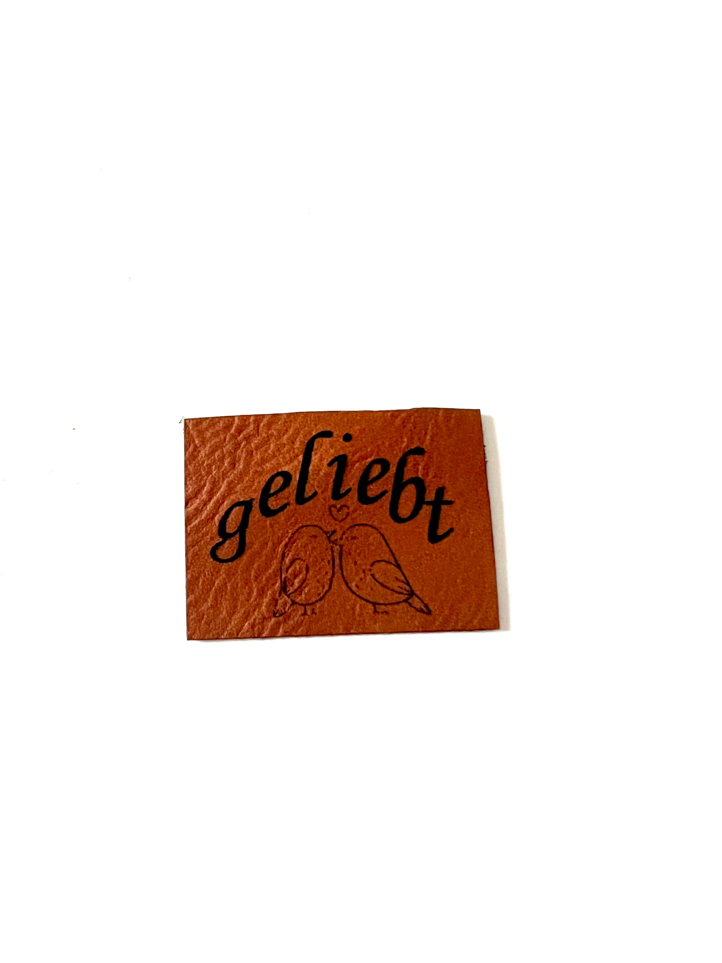 Lederlabel „geliebt" 3 x 4 cm