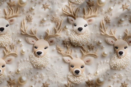 French Terry Eigenproduktion „Hirsch mit Perlen“