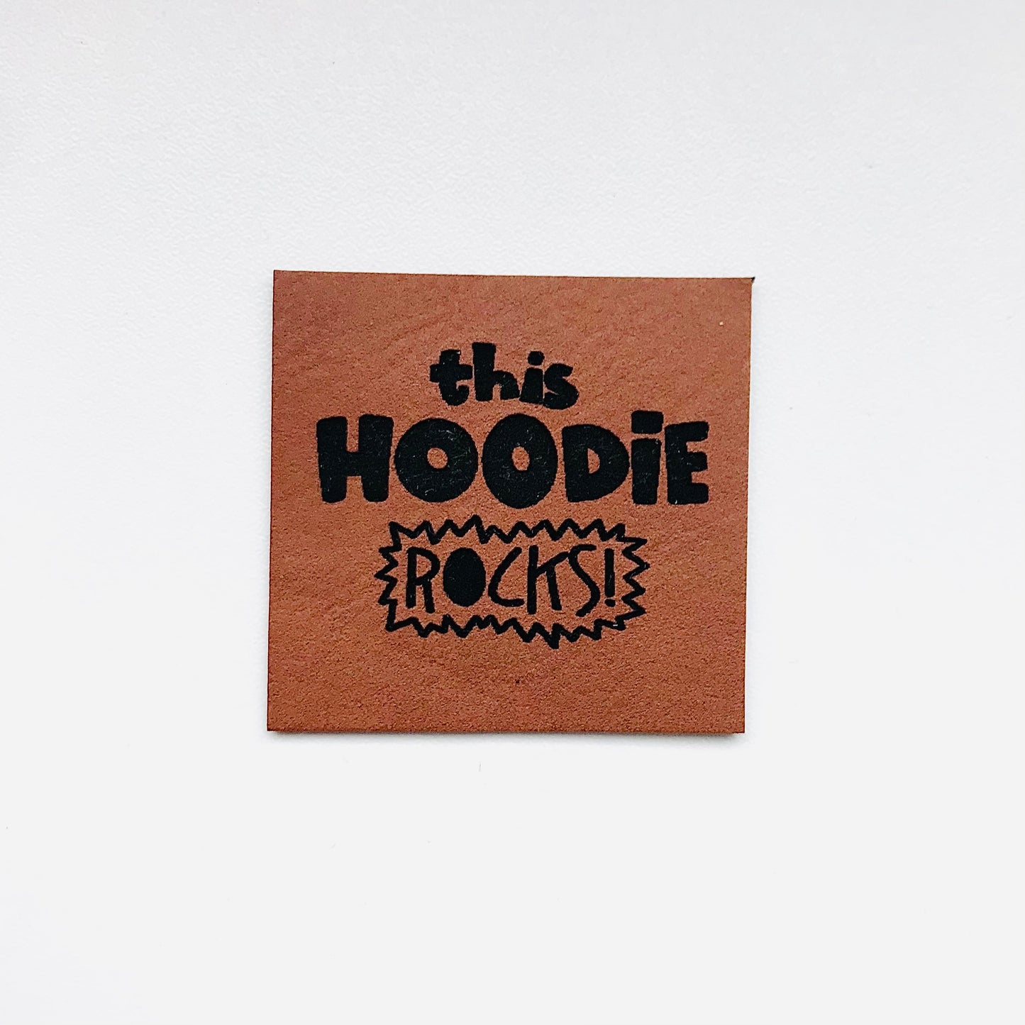 Lederlabel "Hoodie" 4 x 4 cm