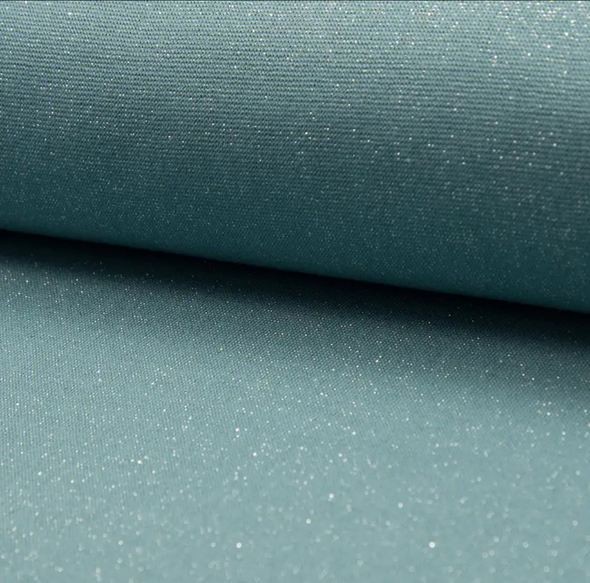 Glitzerbündchen Schilfgrün silberglitzer