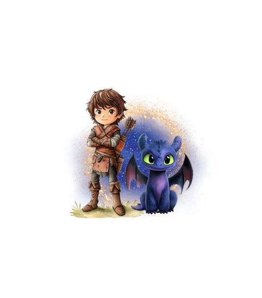 Bügelbild „Drachenheld“