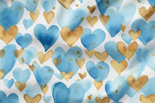 French Terry Eigenproduktion „blaue Herzen“