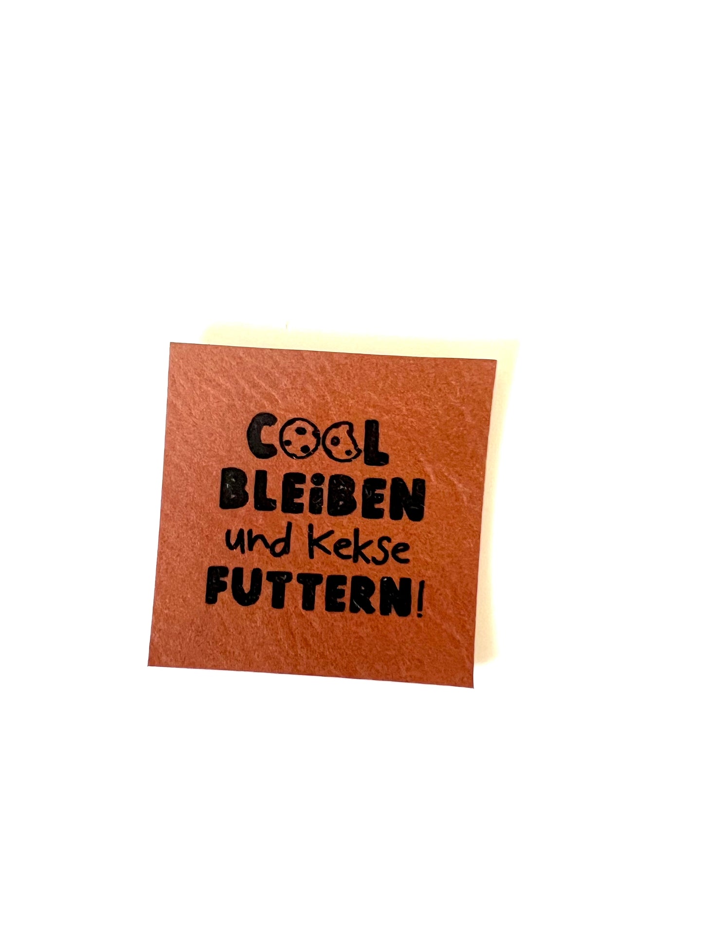 Lederlabel „Kekse essen" 4 x 4 cm