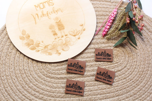 Lederlabel "Santas little helper" 3 x 4 cm