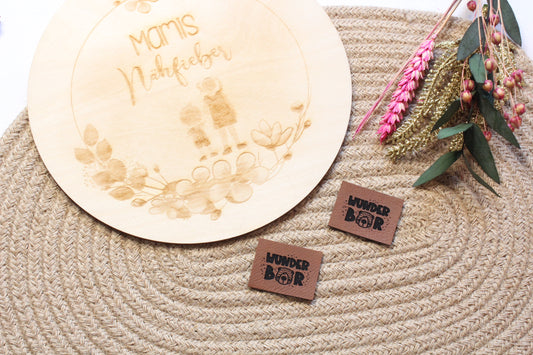 Lederlabel „wunderbar" 3 x 4 cm