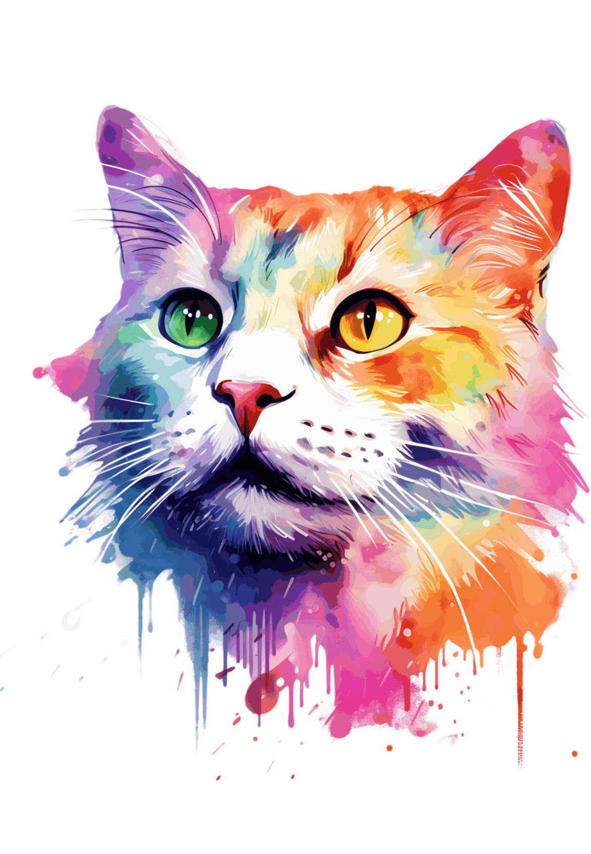 Bügelbild „Katze bunt“