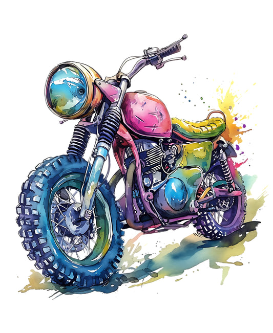 Bügelbild „Motorbike bunt“