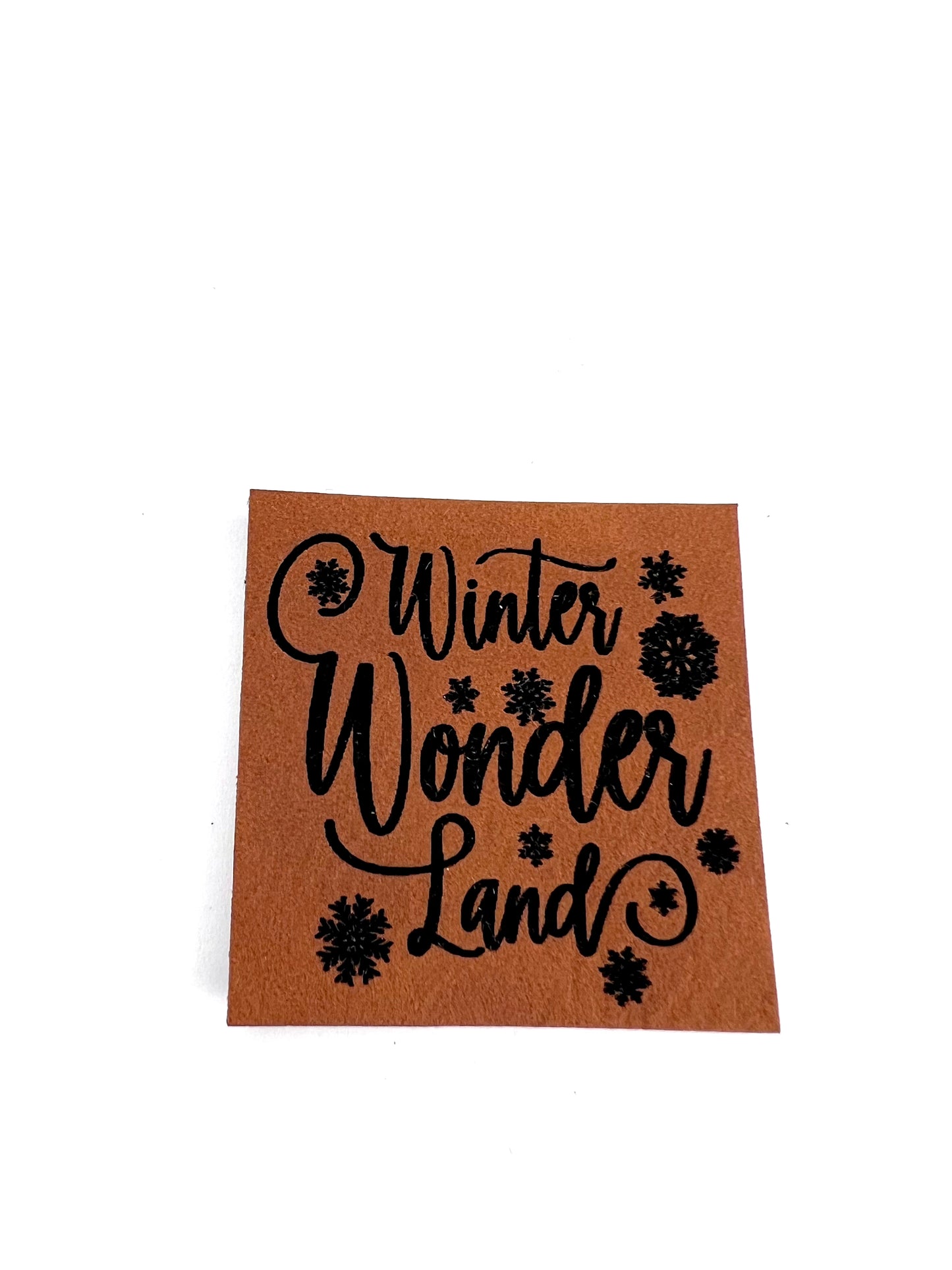 Lederlabel „Winter Wonderland" 4 x 4 cm
